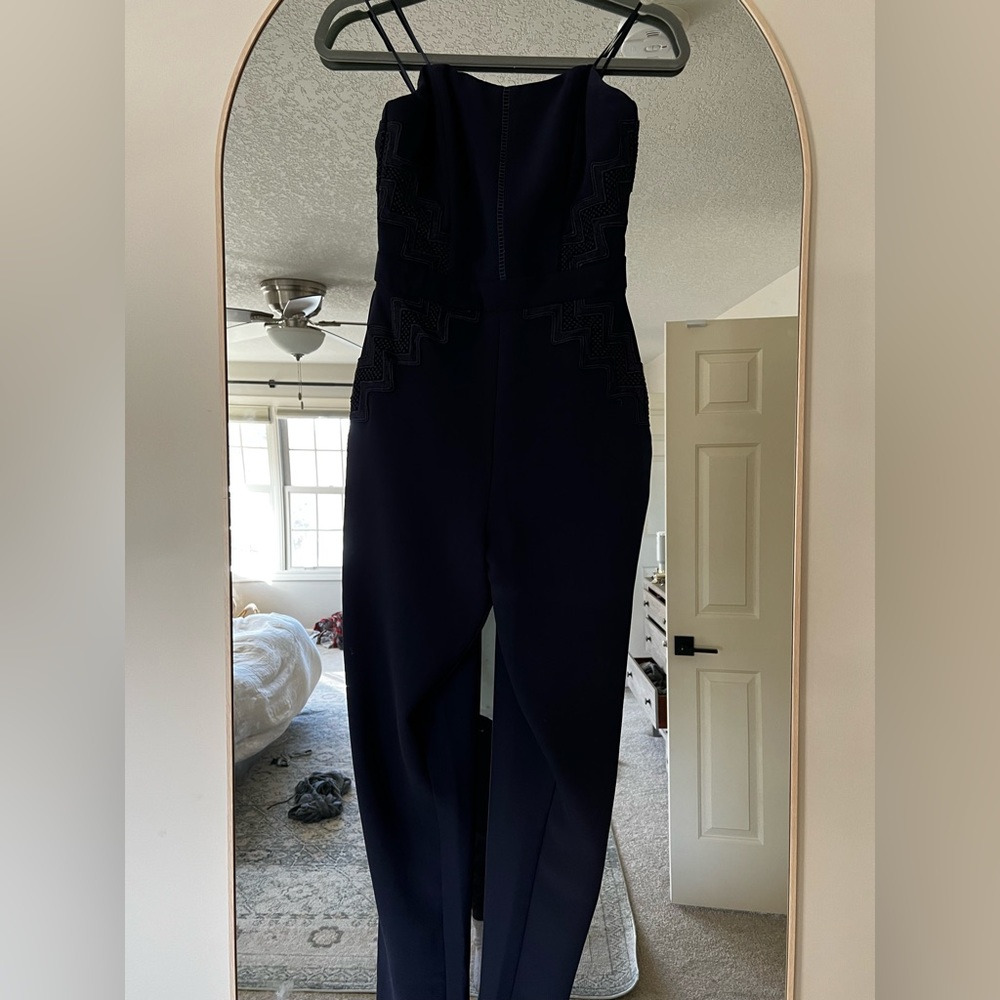 Adelyn Rae strapless jumpsuit in navy size xs